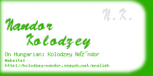 nandor kolodzey business card